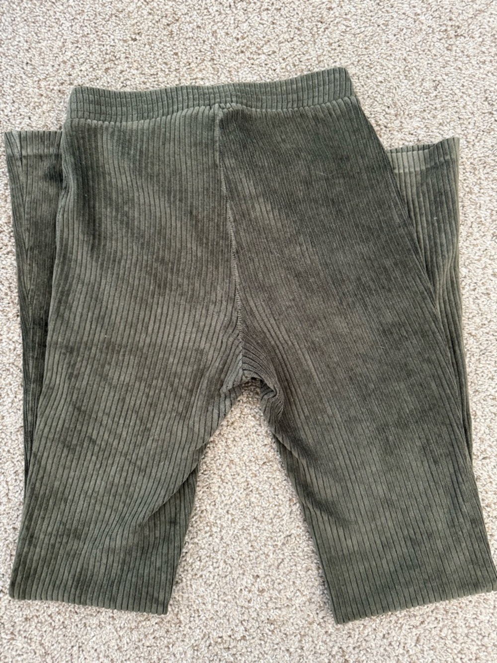 Aerie Ribbed Flare Pants - Olive Green - Picture 3 of 4